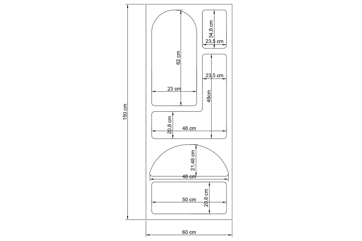 Rani Home Kitaplık Beyaz 60 Cm HC-5340