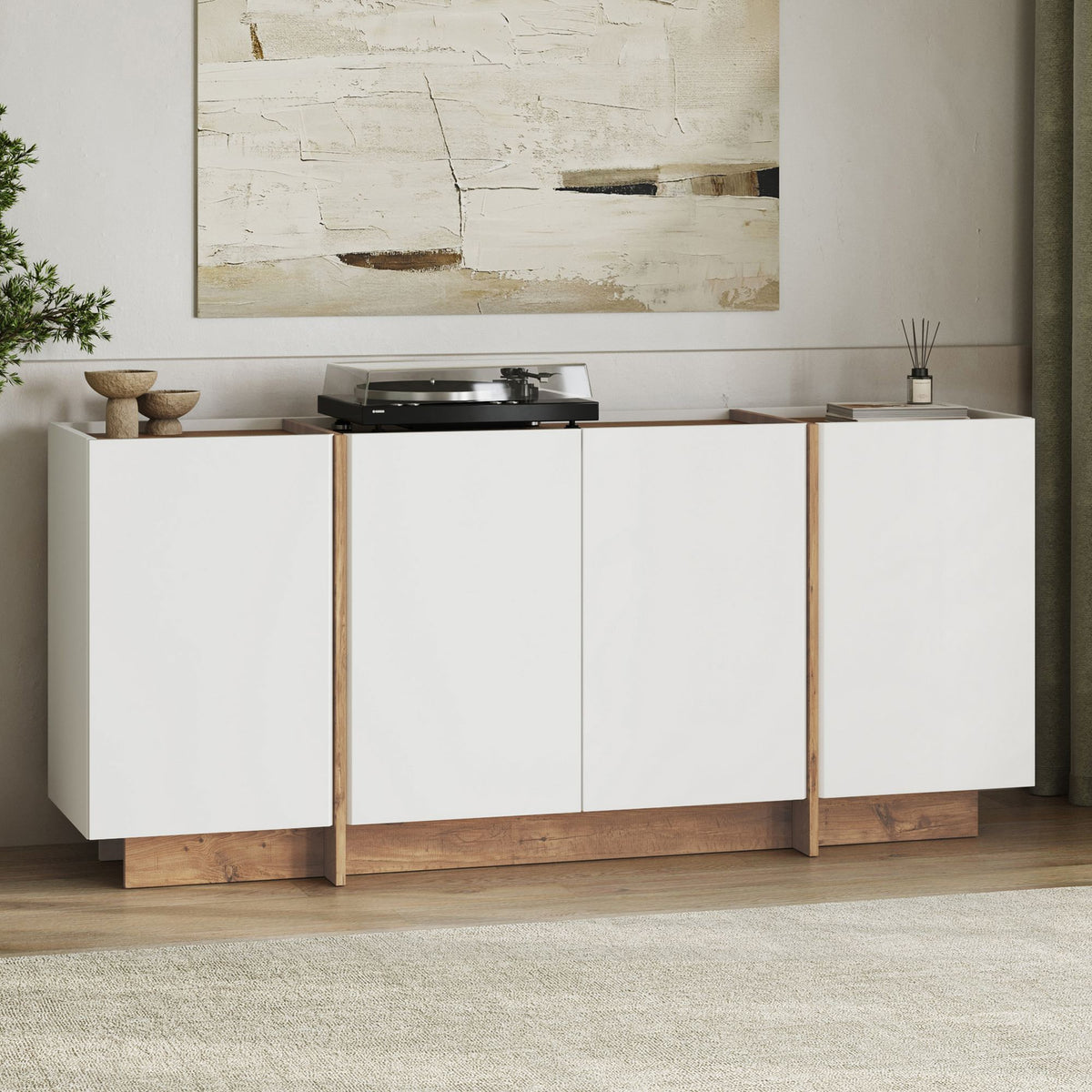 Rani Home Konsol Beyaz - Atlantik Çam 180Cm GD-5520