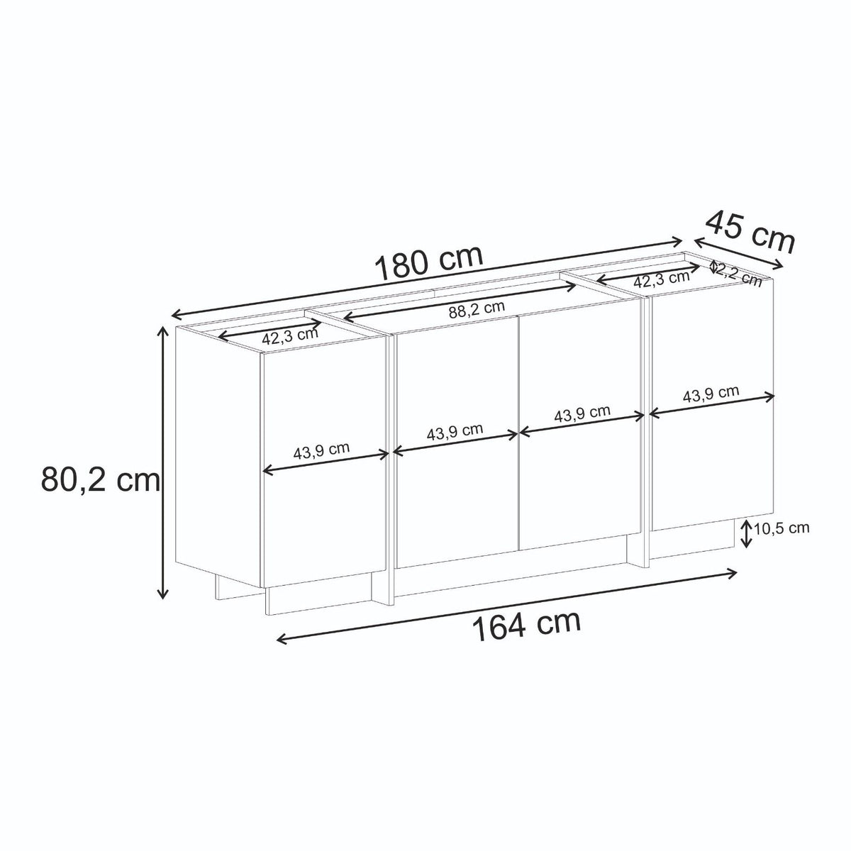 Rani Home Konsol Milano Ceviz 180 Cm GD-5518