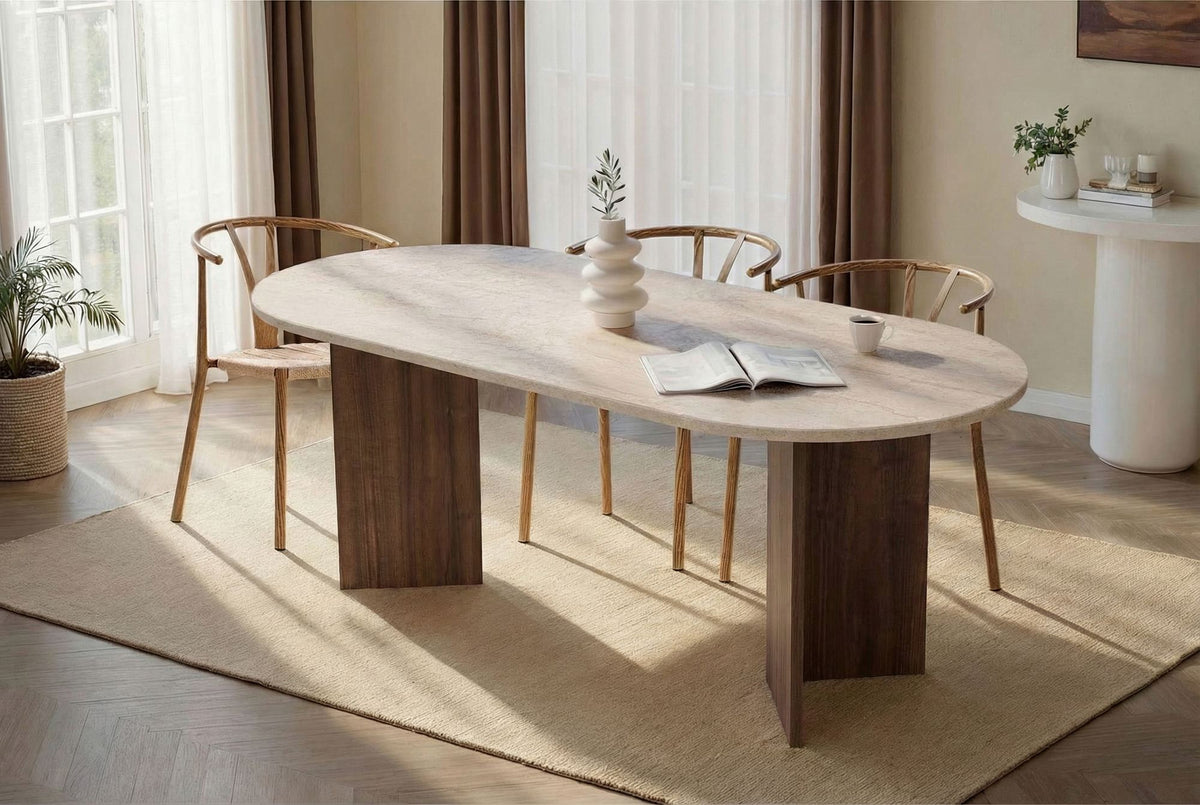 Rani Home Yemek Masası Traverten - Venezia Ceviz 200Cm GA-5322