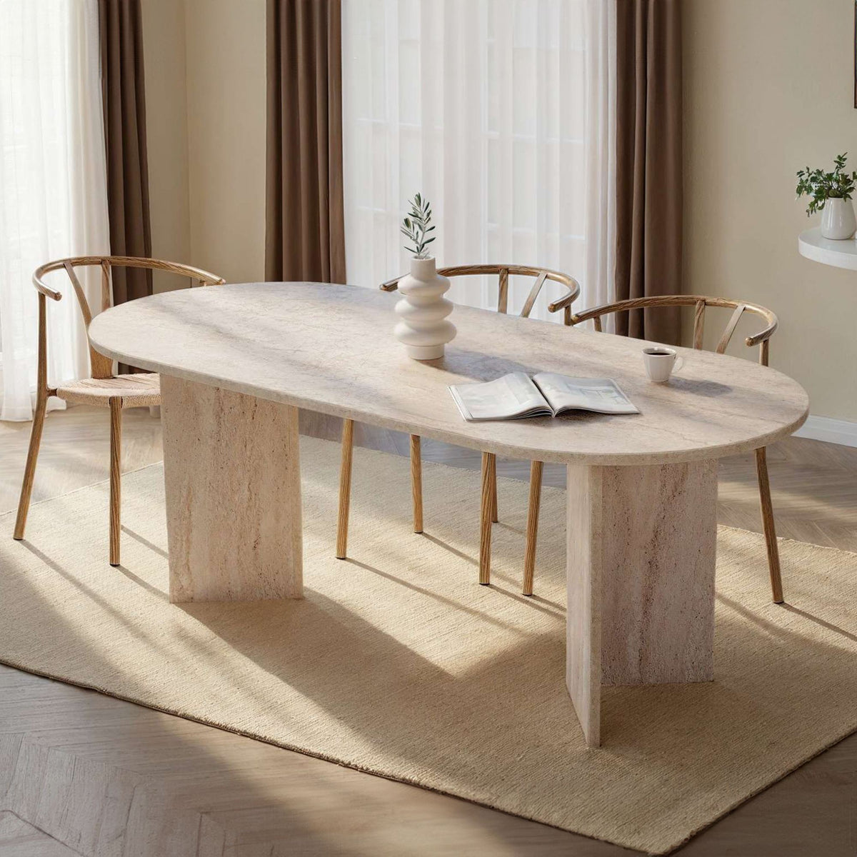 Rani Home Yemek Masası Traverten 200Cm GA-5321