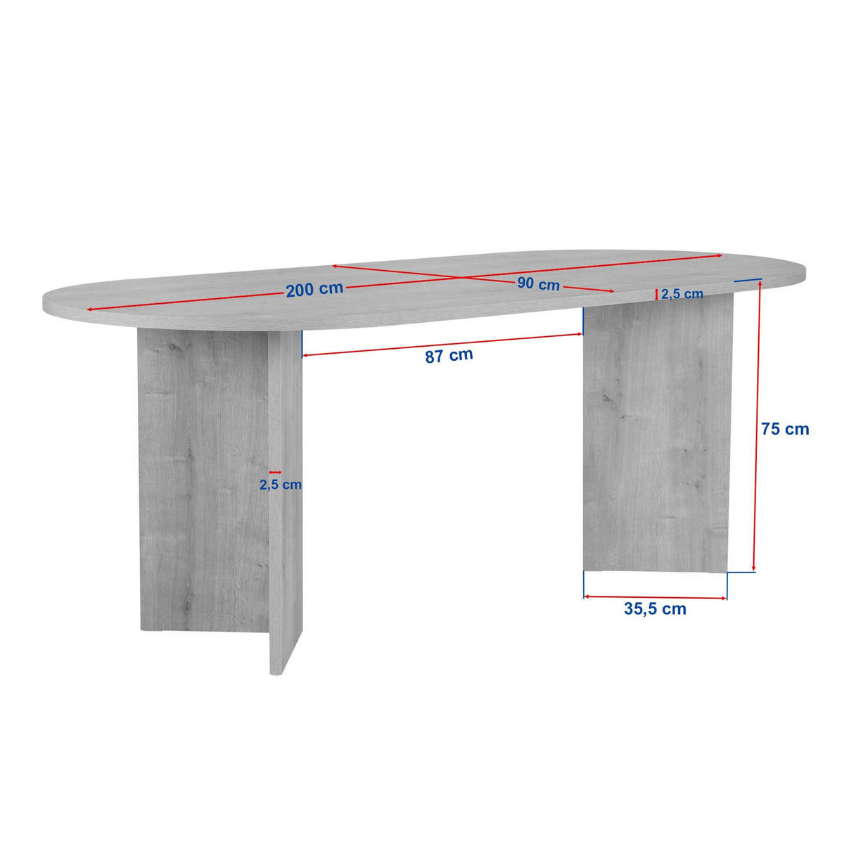 Rani Home Yemek Masası Traverten - Venedik Cevizi 200 Cm GA-5322