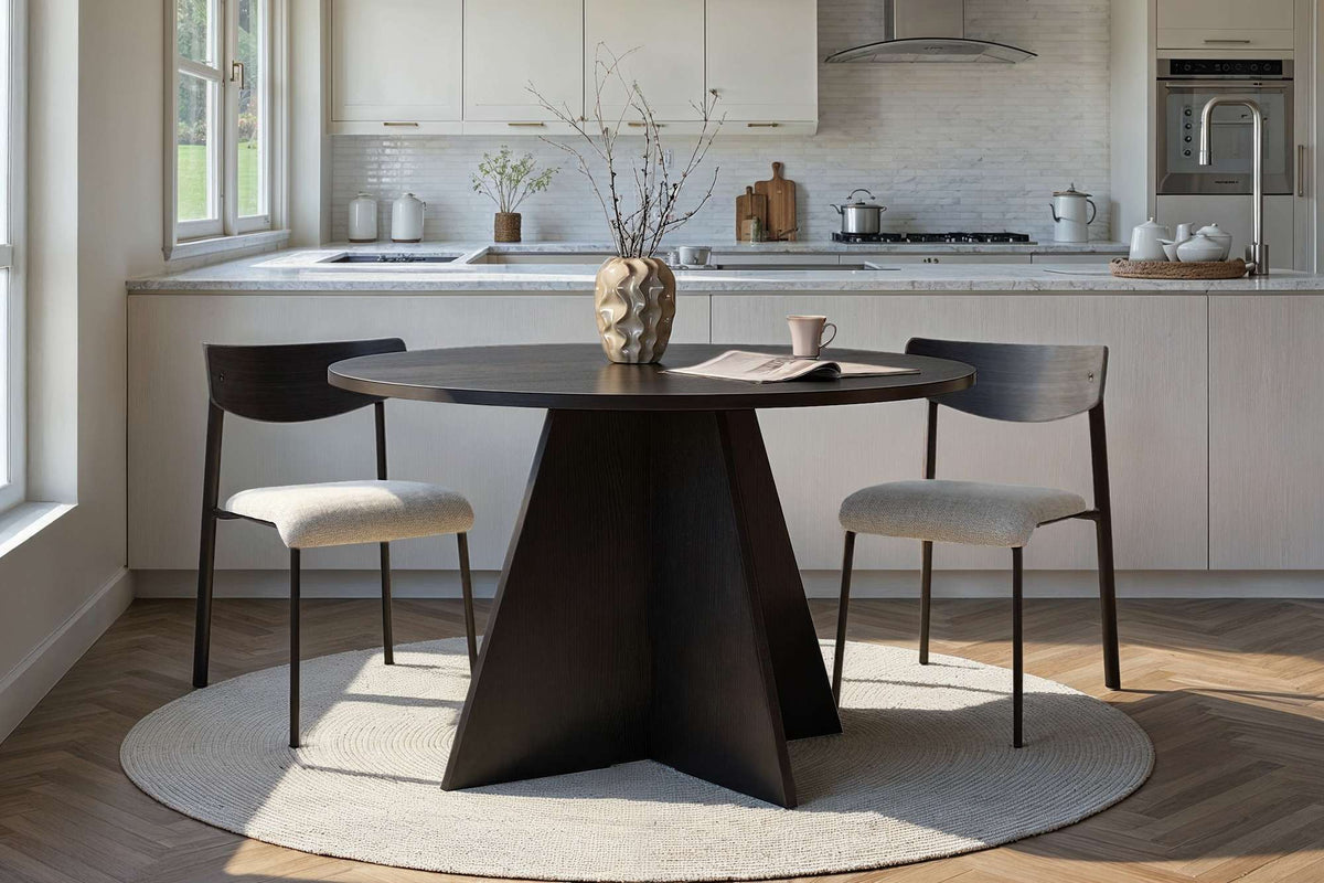 Rani Home Yemek Masası Ahşap Desenli Siyah 120Cm GA-5311