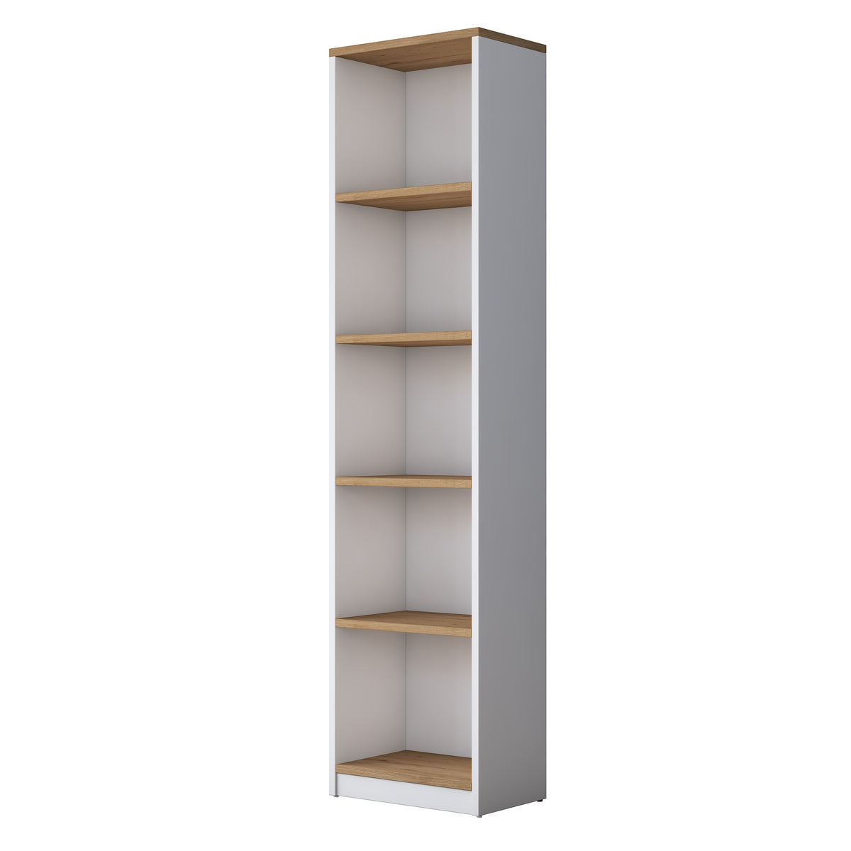 Rani HC111 Kitaplık 5 Raflı Çalışma Odası Kütüphane Modern Duvar Rafı Beyaz - Sepet Ceviz