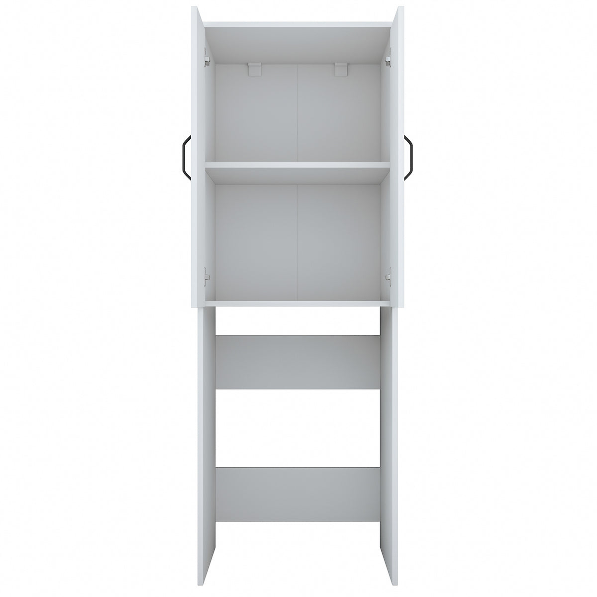 Rani KD119 Çamaşır Makinesi Dolabı 2 Kapaklı 2 Raflı Banyo Dolabı Beyaz