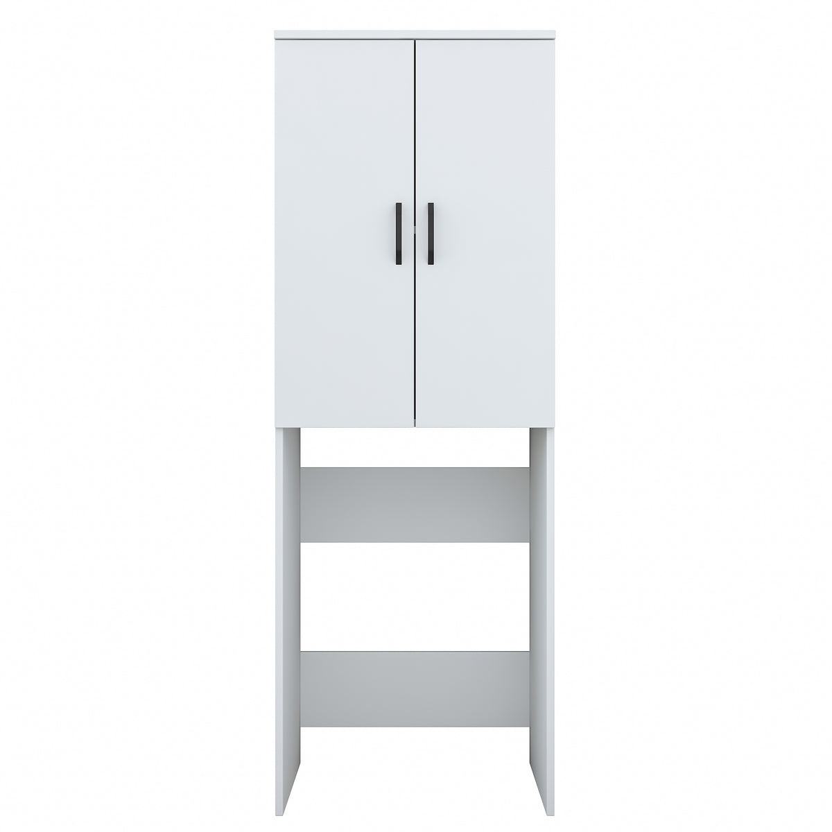 Rani KD119 Çamaşır Makinesi Dolabı 2 Kapaklı 2 Raflı Banyo Dolabı Beyaz