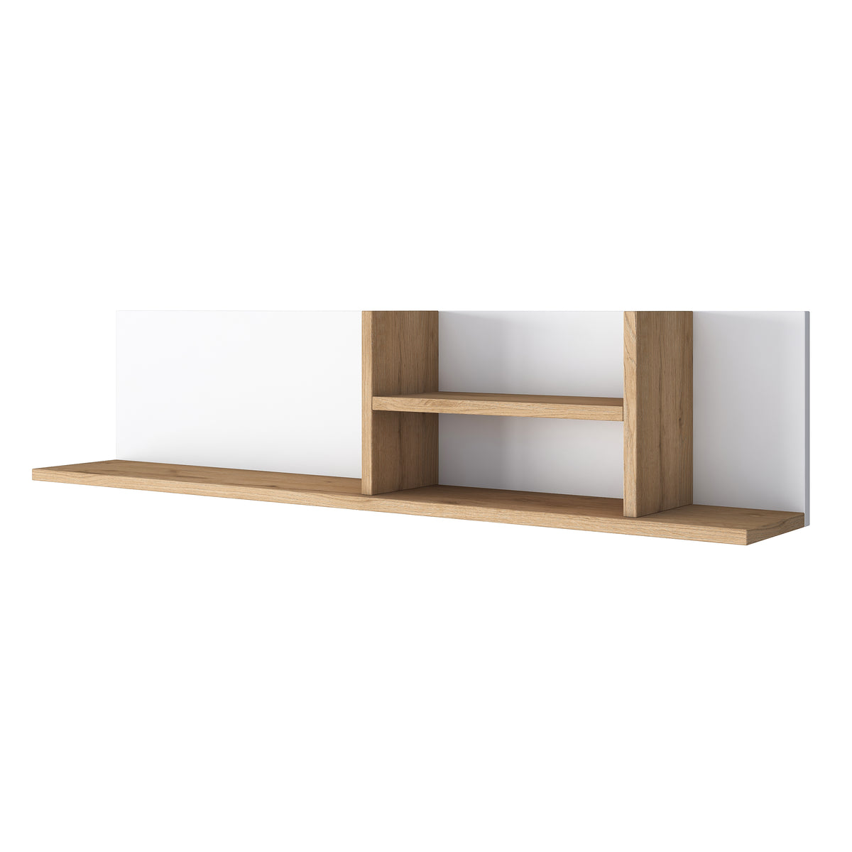 Rani HA125 Kitaplıklı Raflı Çalışma Ofis Bilgisayar Masası Sepet Ceviz - Beyaz