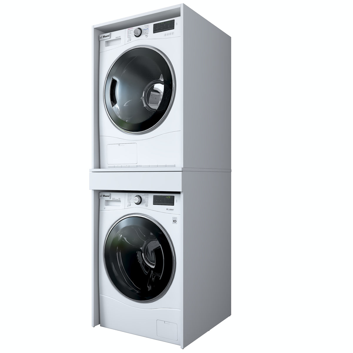 Rani KD123 Çamaşır Ve Kurutma Makinesi Dolabı Çekmeceli Banyo Dolabı Beyaz