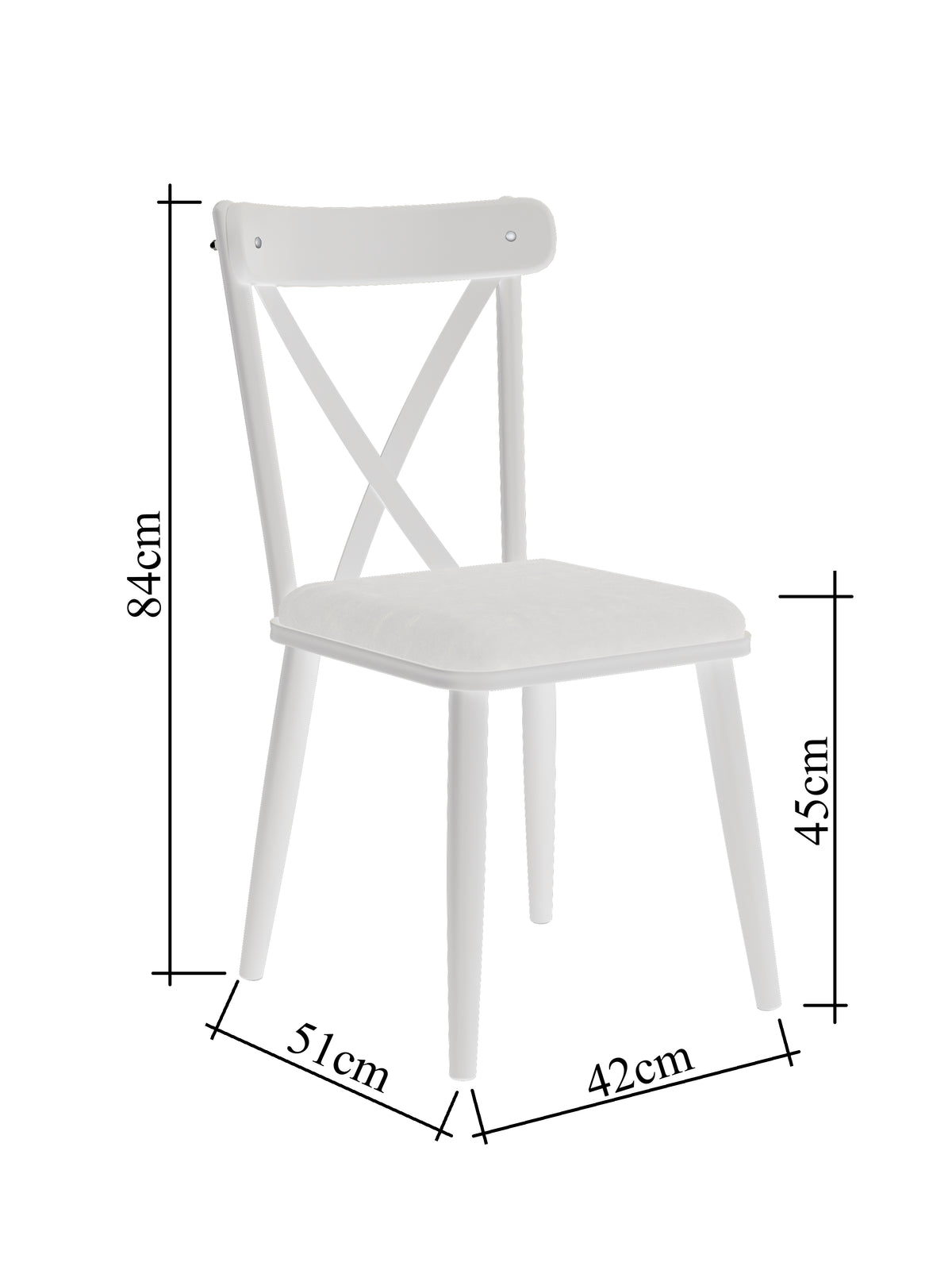 Rani JB108 Metal Sandalye Thonet Sandalye 4'lü Mutfak Yemek Masası Sandalyesi Beyaz