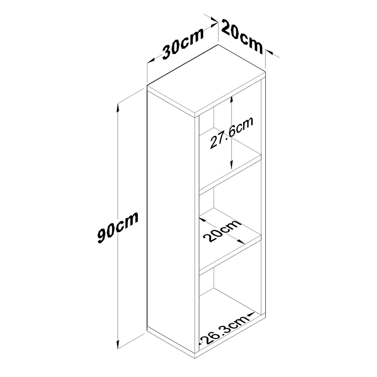 Rani HC119 Kitaplık 2 Raflı Çalışma Odası Kütüphane Modern Duvar Rafı Beyaz
