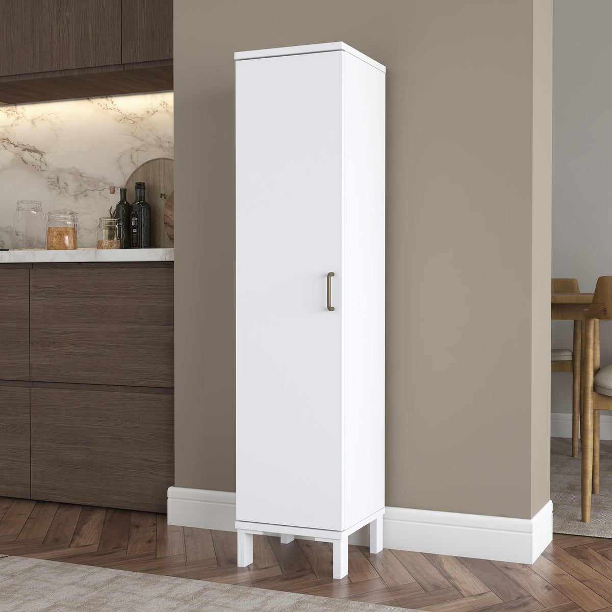 Rani KC110 Banyo Dolabı Tek Kapaklı 3 Raflı Çok Amaçlı Dolap Beyaz
