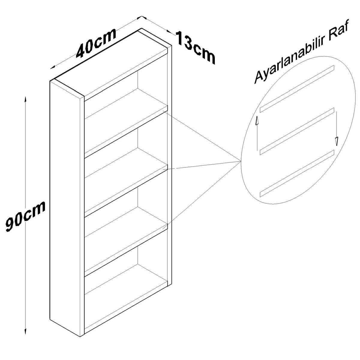 Rani KB110 Banyo Dolabı Raflı Çok Amaçlı Dolap Beyaz