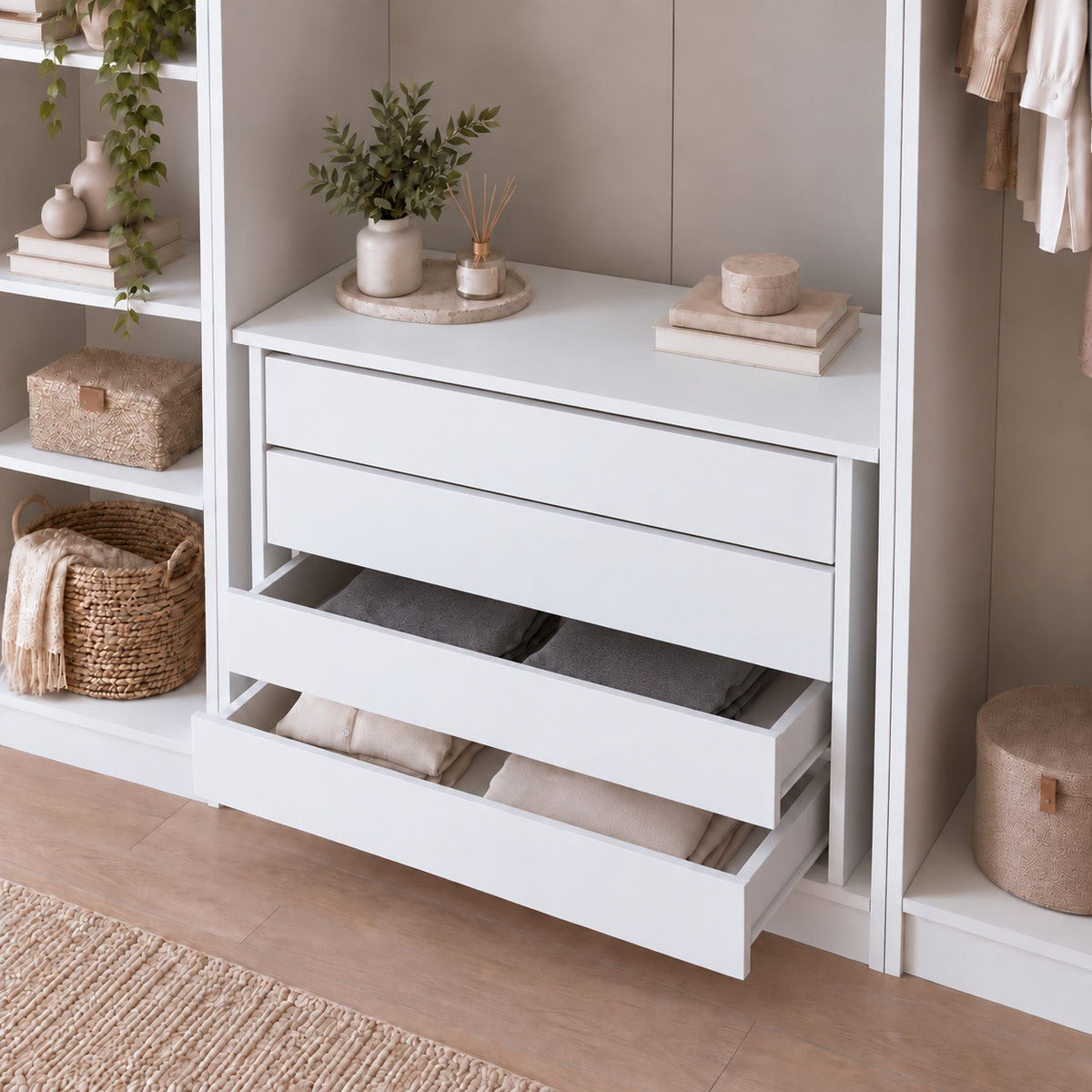Rani BA256 Tamamlayıcı Dolap İçi Çekmece Modülü Beyaz