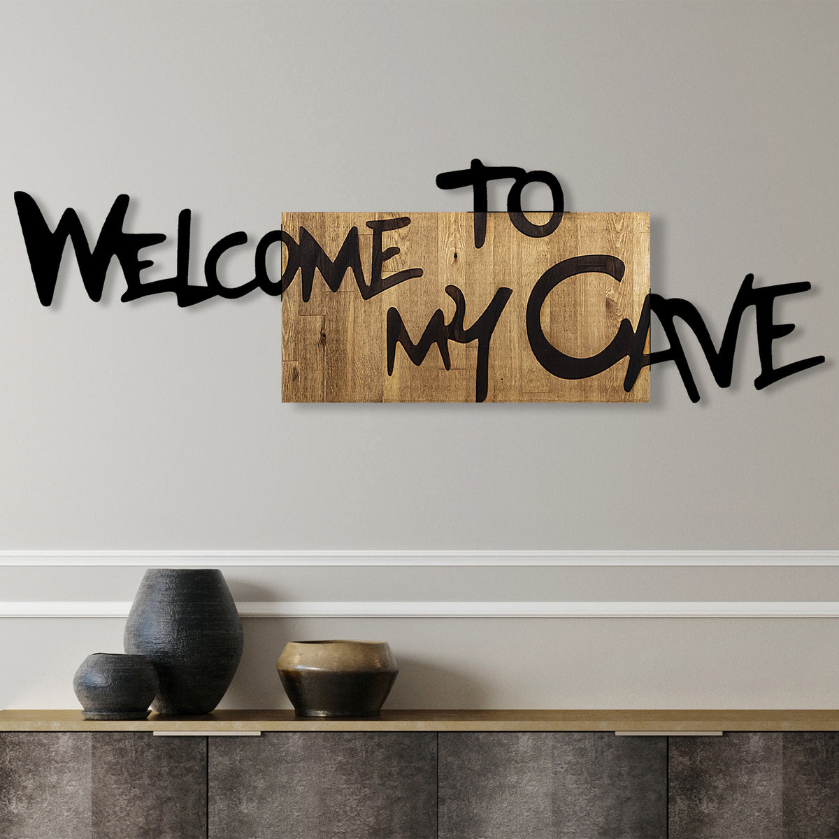 Rani Home Dekoratif Ahşap Duvar Aksesuarı Ceviz - Siyah AA-5885