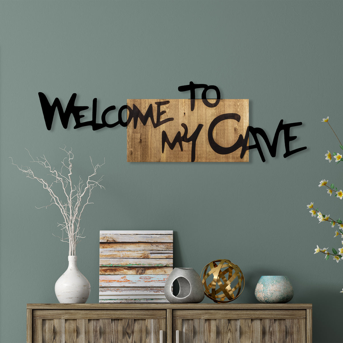 Rani Home Dekoratif Ahşap Duvar Aksesuarı Ceviz - Siyah AA-5885