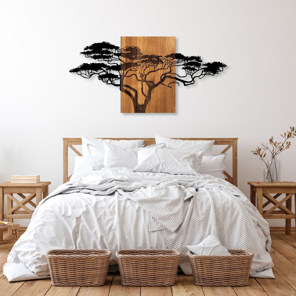 Rani Home Dekoratif Ahşap Duvar Aksesuarı Siyah - Ceviz AA-5886