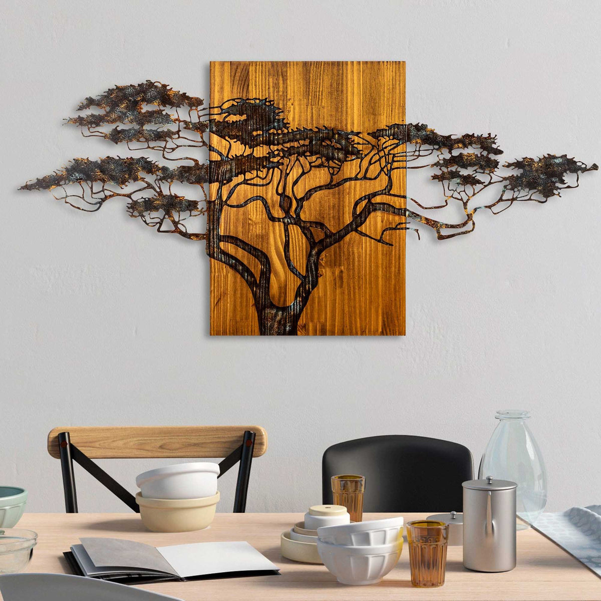 Rani Home Dekoratif Ahşap Duvar Aksesuarı Çok Renkli AA-5869