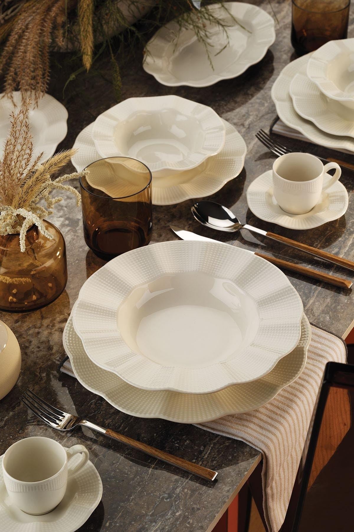 Rani Home Yemek Takımı (26 Parça) Kütahya Porselen Krem HF-6905