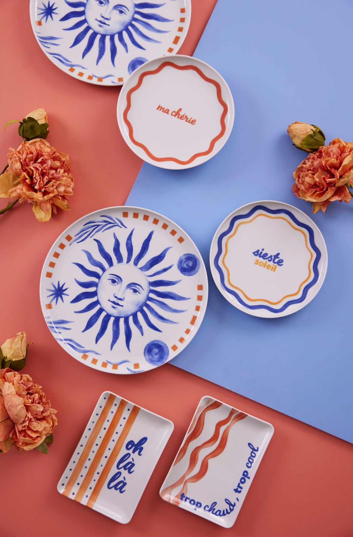 Rani Home Yemek Takımı (12 Parça) Kütahya Porselen Mavi - Kırmızı HB-6839