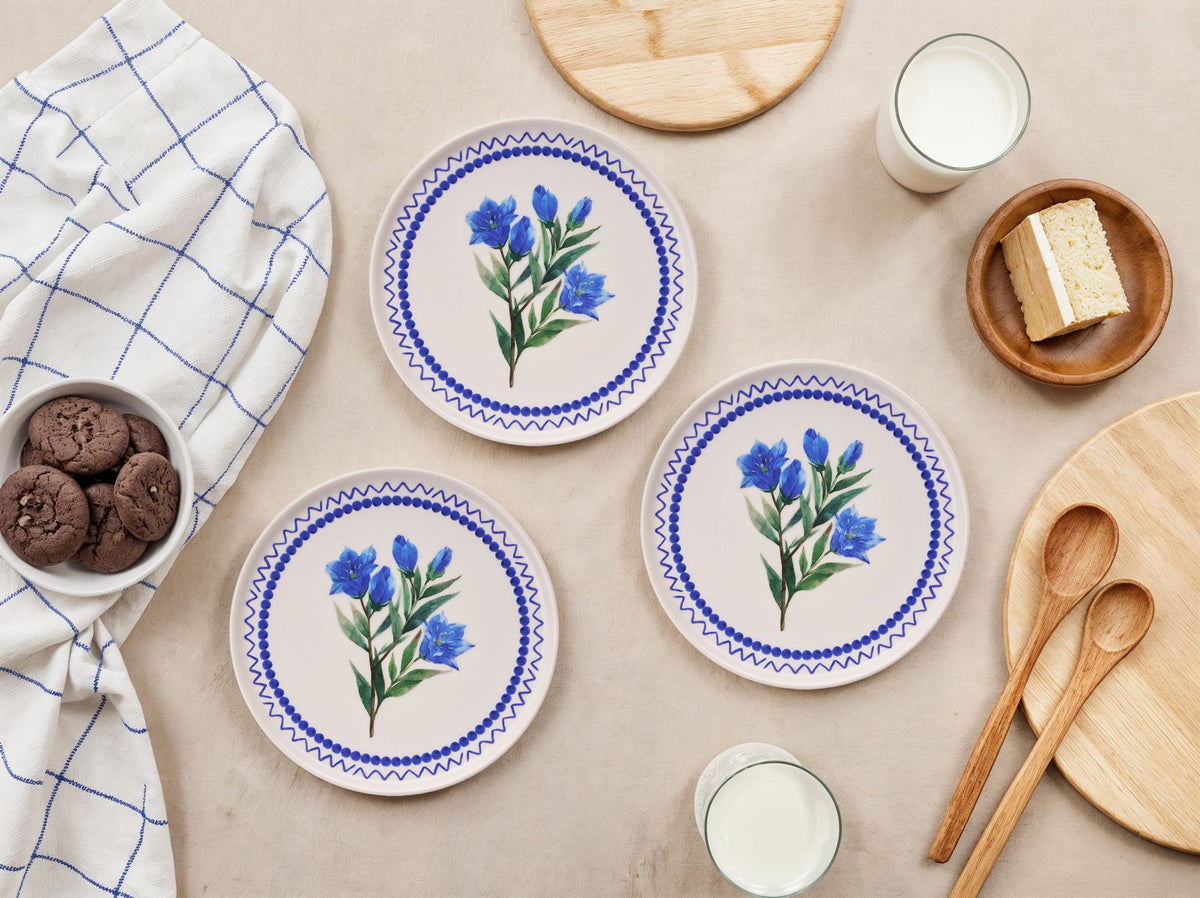 Rani Home Tatlı Tabağı Seti Hermia Mavi - Yeşil - Beyaz FE-6780