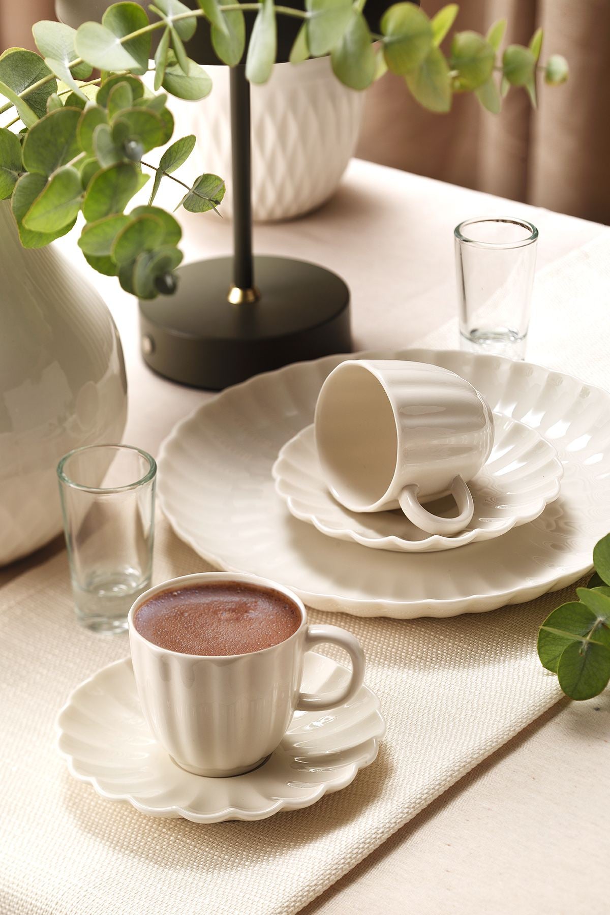 Rani Home Kahve Fincanı Seti 2 li Kütahya Porselen Beyaz BB-6904