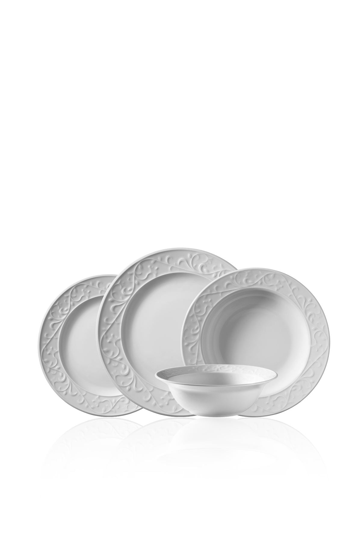 Rani Home Yemek Takımı (24 Parça) Kütahya Porselen Beyaz HE-6881