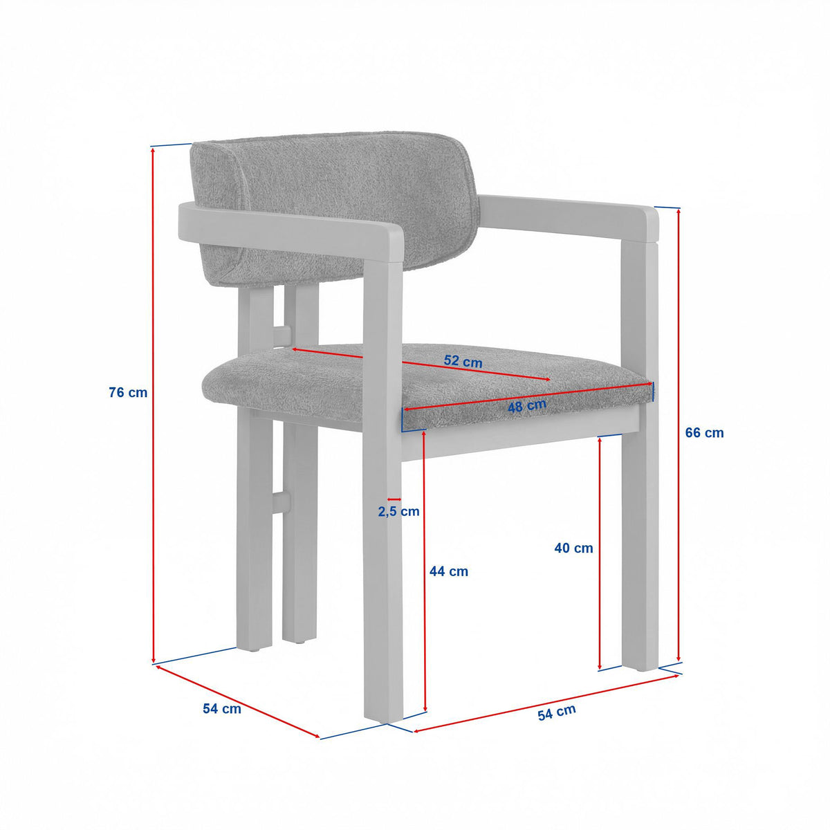 Rani Home Sandalye Beyaz - Koyu Ceviz 54 Cm GB-5760