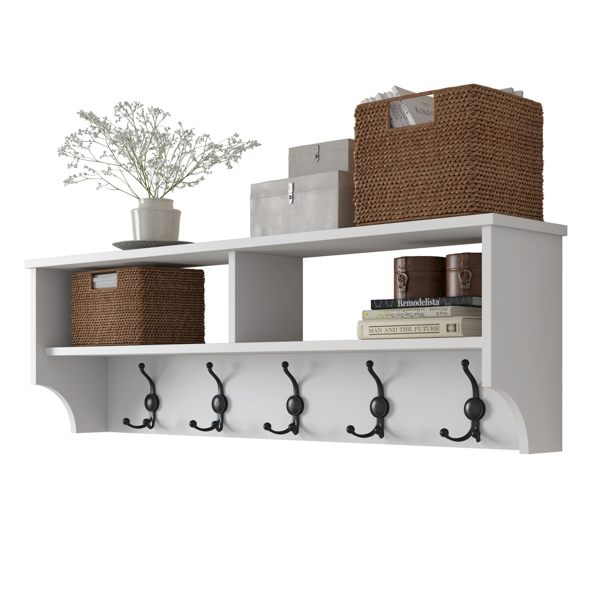 Rani P2 Modern Portmanto Duvar Askısı Vestiyer Askılık Beyaz 120 Cm