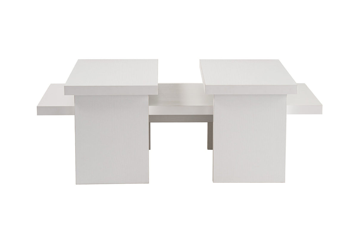 Rani Home Orta Sehpa Ahşap Desenli Beyaz 110 Cm AB-5513