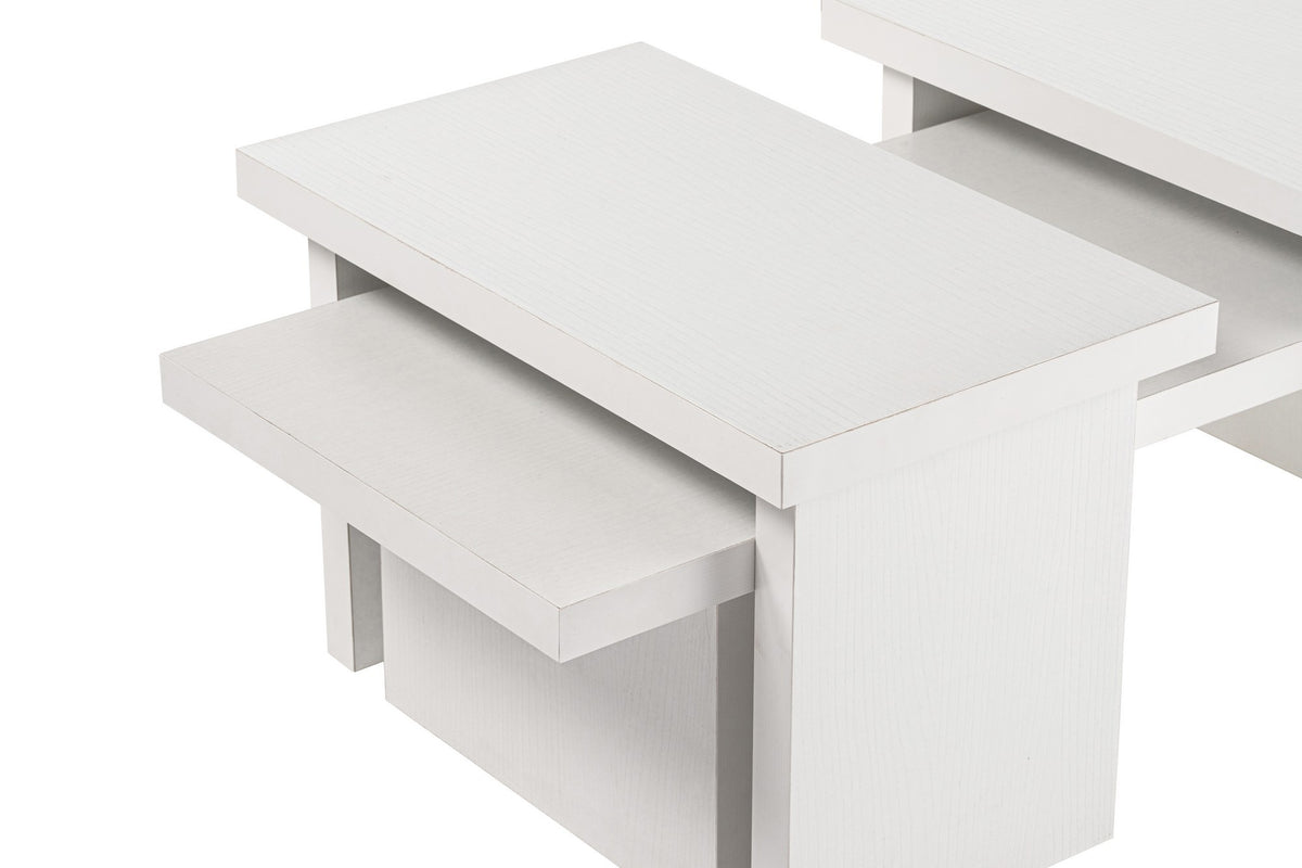Rani Home Orta Sehpa Ahşap Desenli Beyaz 110 Cm AB-5513