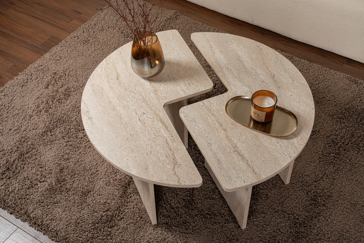 Rani Home Orta Sehpa Traverten 90 Cm AB-5375