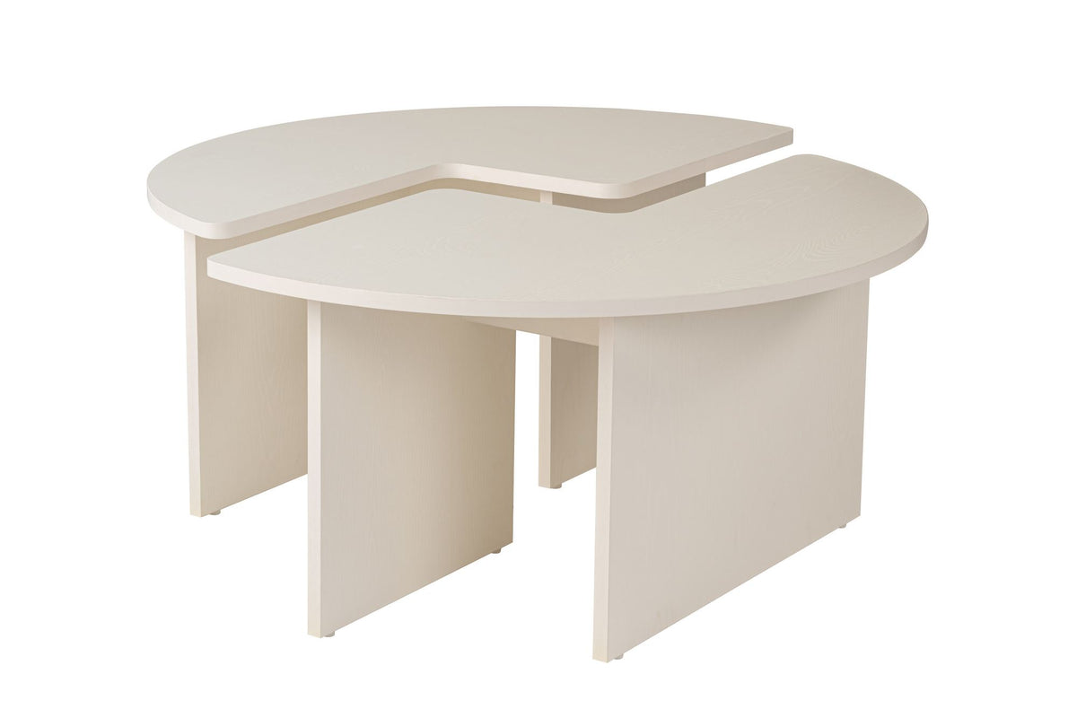 Rani Home Orta Sehpa Ahşap Desenli Beyaz 90 Cm AB-5378