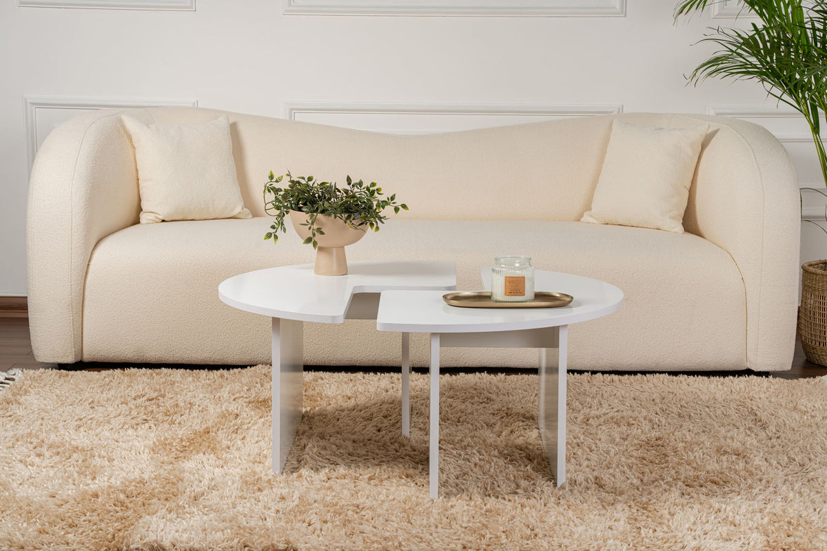 Rani Home Orta Sehpa Beyaz 90Cm AB-5373