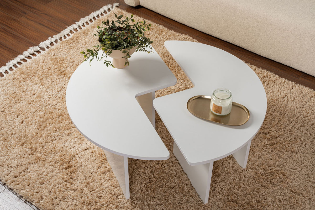 Rani Home Orta Sehpa Beyaz 90Cm AB-5373