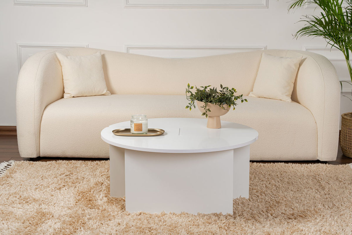Rani Home Orta Sehpa Beyaz 90Cm AB-5373