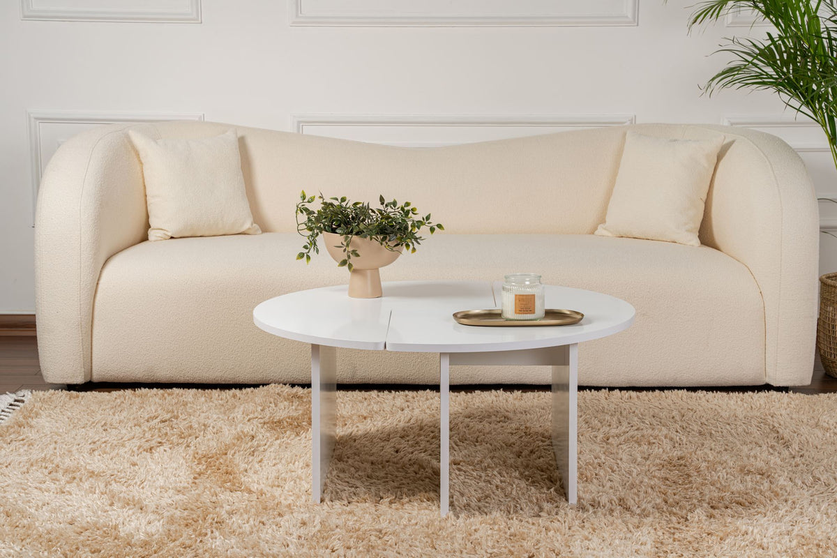 Rani Home Orta Sehpa Beyaz 90Cm AB-5373