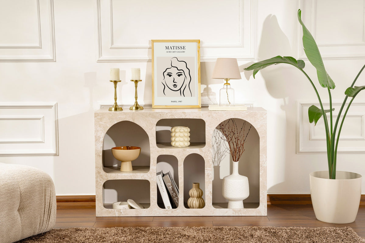 Rani Home Konsol Kumtaşı Mermer Desen 120Cm GD-5336