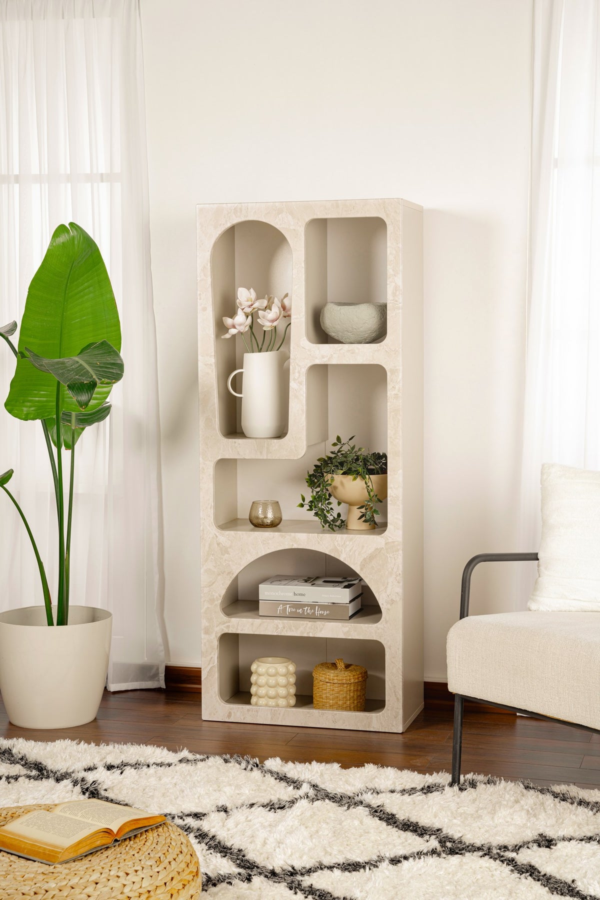 Rani Home Kitaplık Kumtaşı Mermer Desen 60 Cm HC-5339