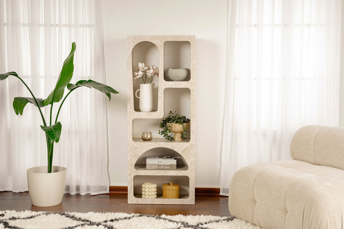 Rani Home Kitaplık Kumtaşı Mermer Desen 60 Cm HC-5339