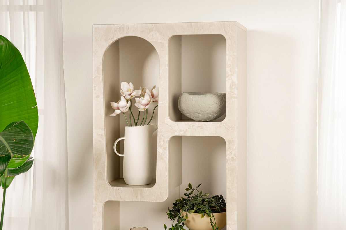 Rani Home Kitaplık Kumtaşı Mermer Desen 60 Cm HC-5339