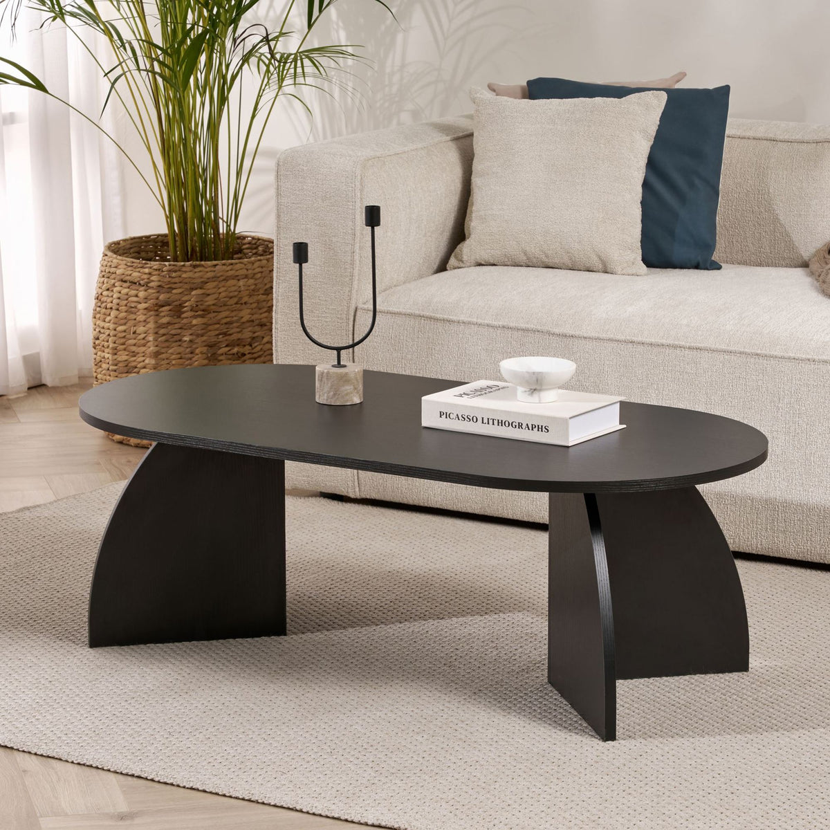 Rani Home Orta Sehpa Ahşap Desenli Siyah 120Cm AB-5305