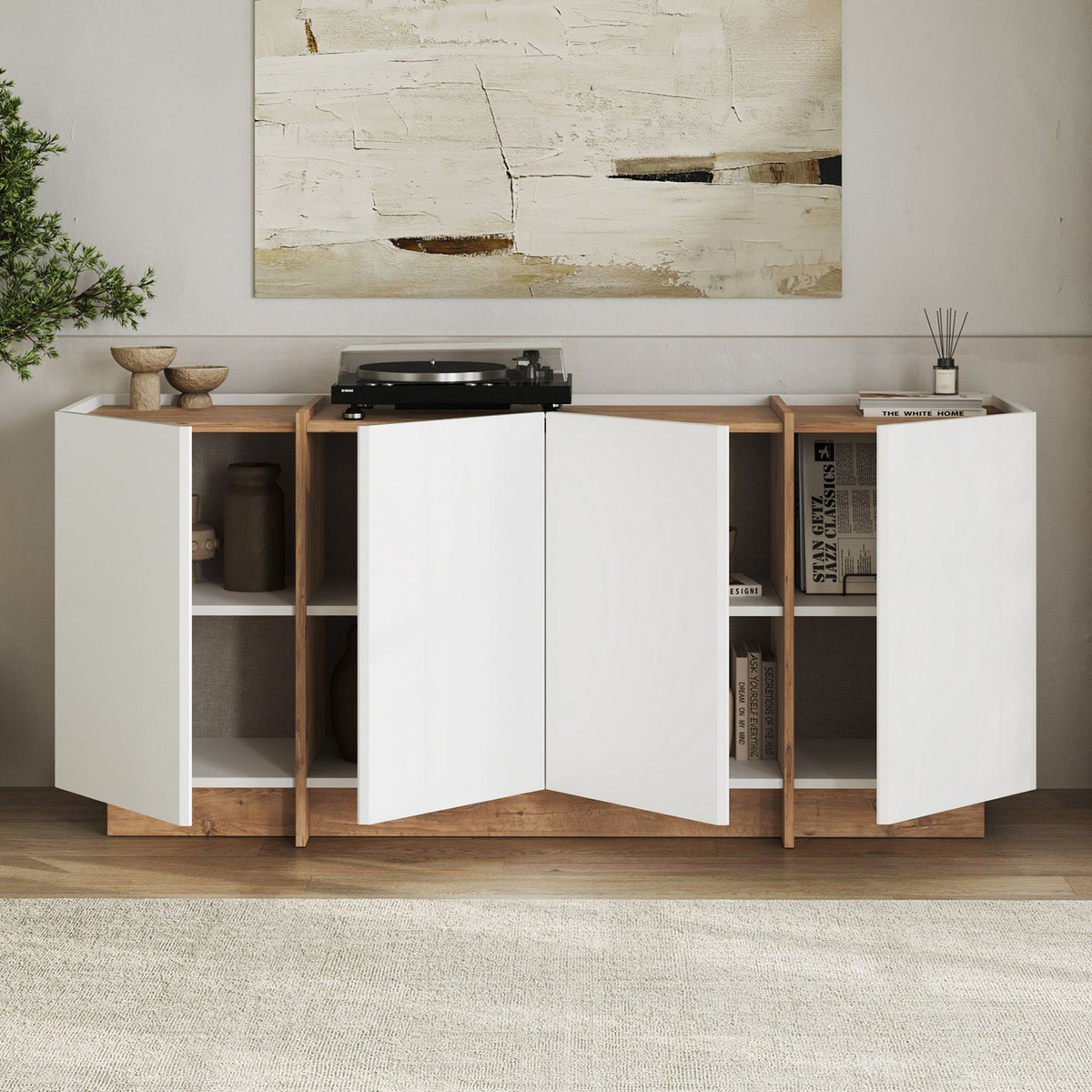Rani Home Konsol Beyaz - Atlantik Çam 180 Cm GD-5520