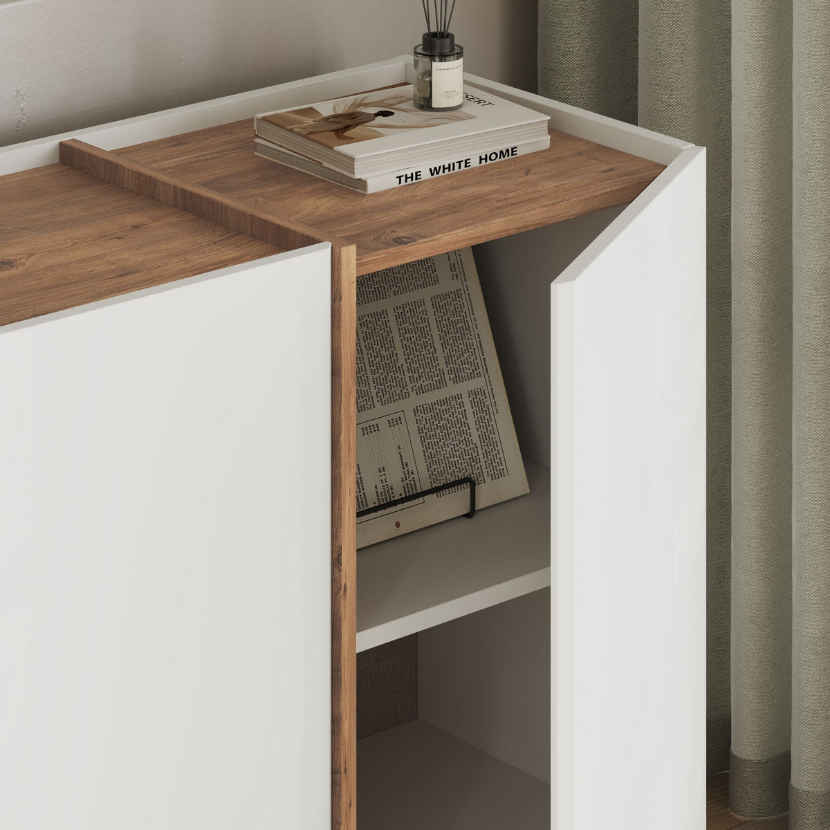 Rani Home Konsol Beyaz - Atlantik Çam 180 Cm GD-5520