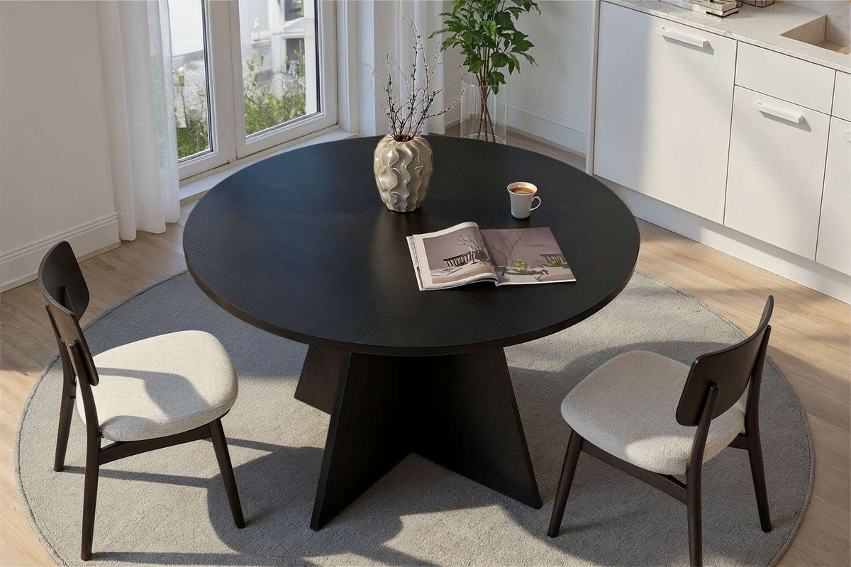 Rani Home Yemek Masası Ahşap Desenli Siyah 120 Cm GA-5311