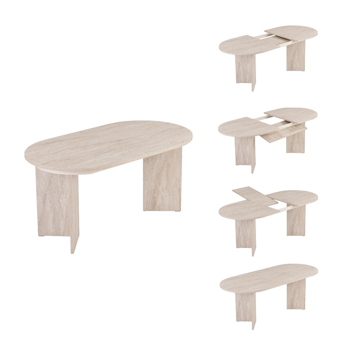 Rani Home Açılır Yemek Masası Traverten 160 - 200 Cm GA-5345