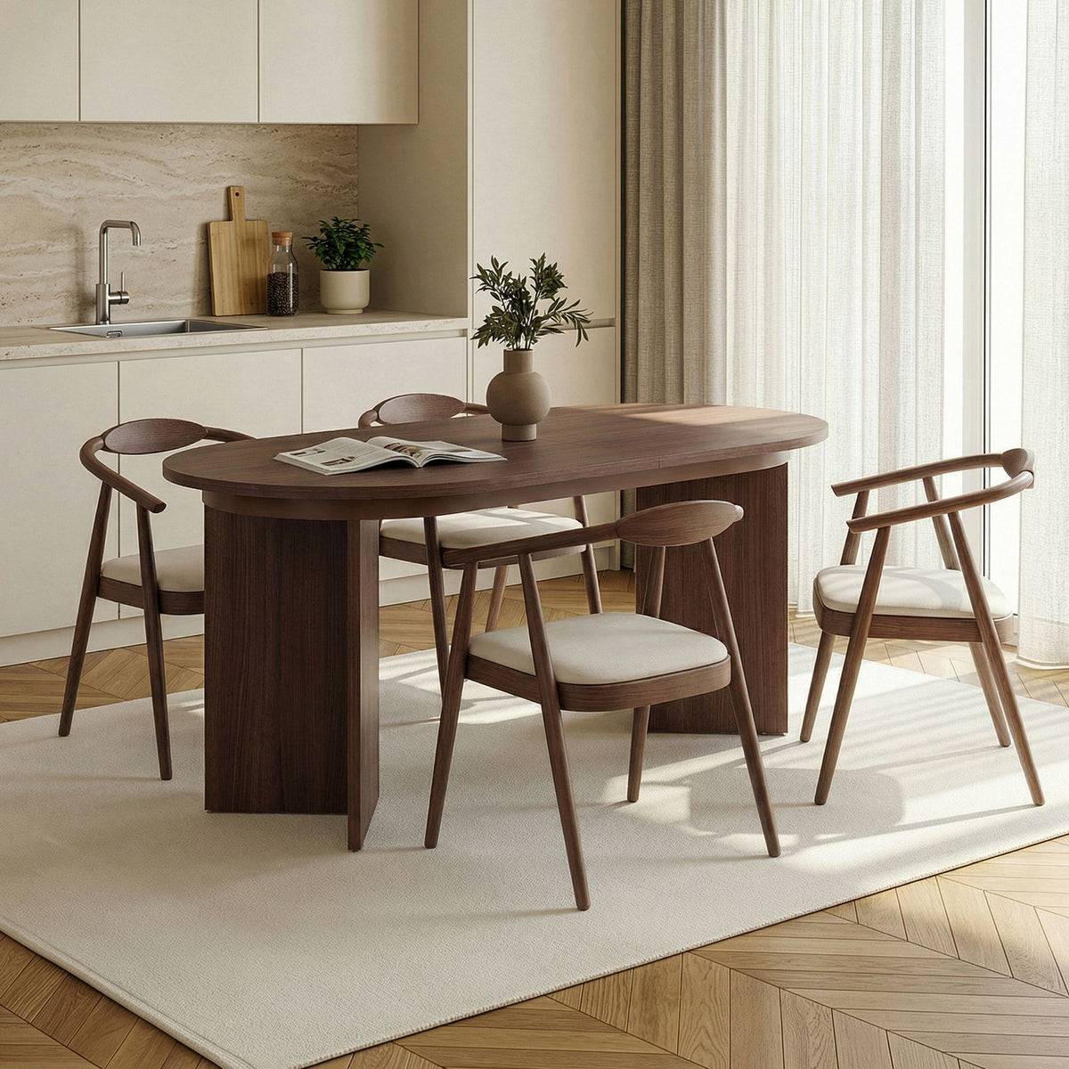 Rani Home Açılır Yemek Masası Milano Ceviz 160 - 200 Cm GA-5344
