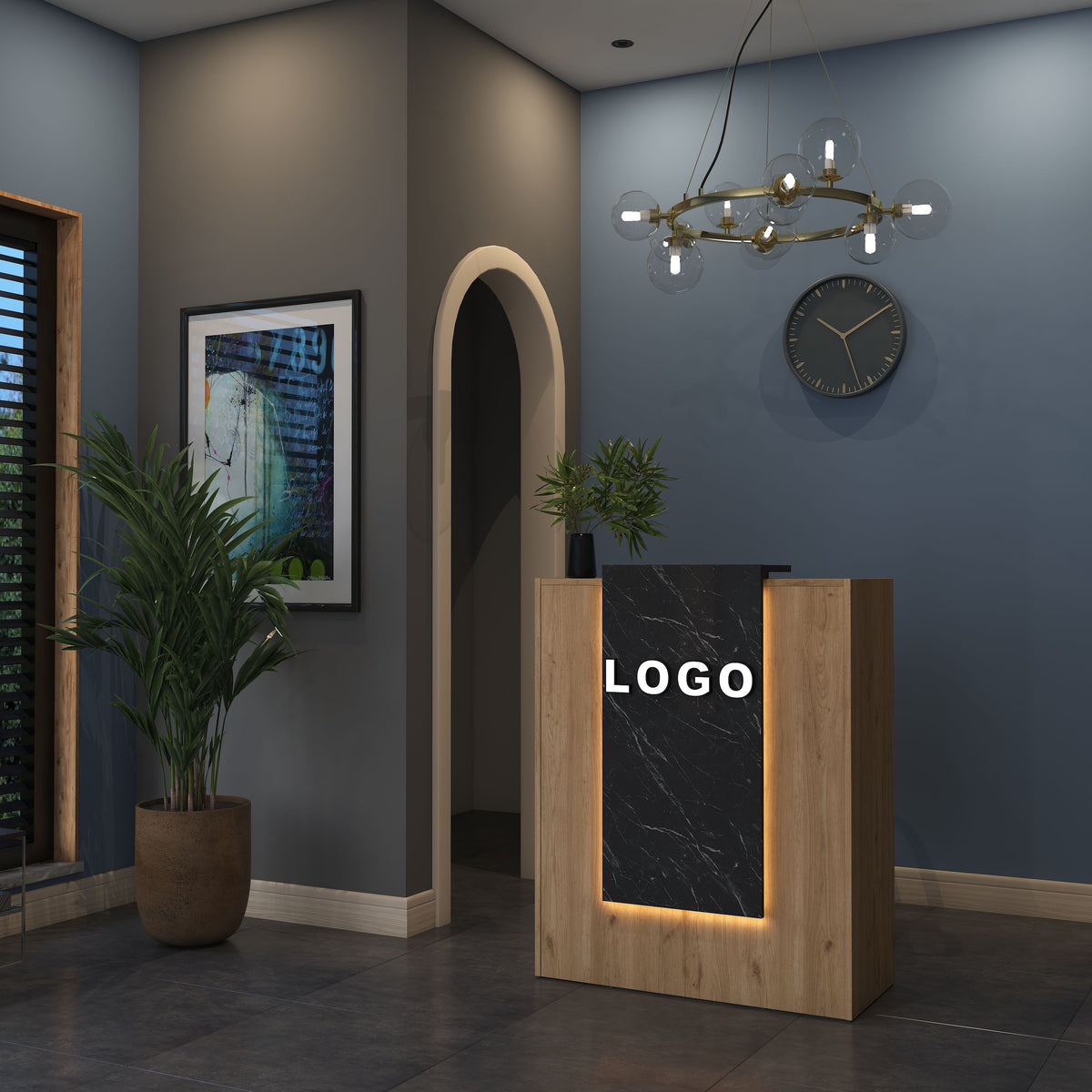 led ışıklı banko