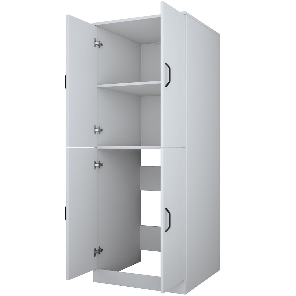 Rani KD109 Çamaşır Makinesi Dolabı 4 Kapaklı 2 Raflı Banyo Dolabı Beyaz