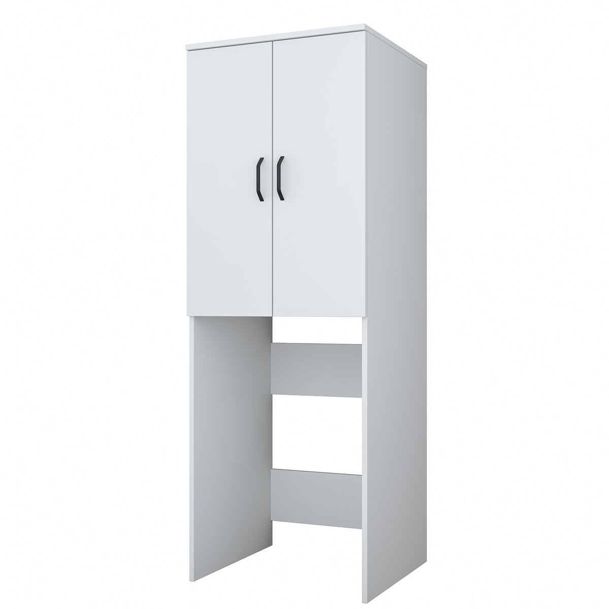 Rani KD119 Çamaşır Makinesi Dolabı 2 Kapaklı 2 Raflı Banyo Dolabı Beyaz