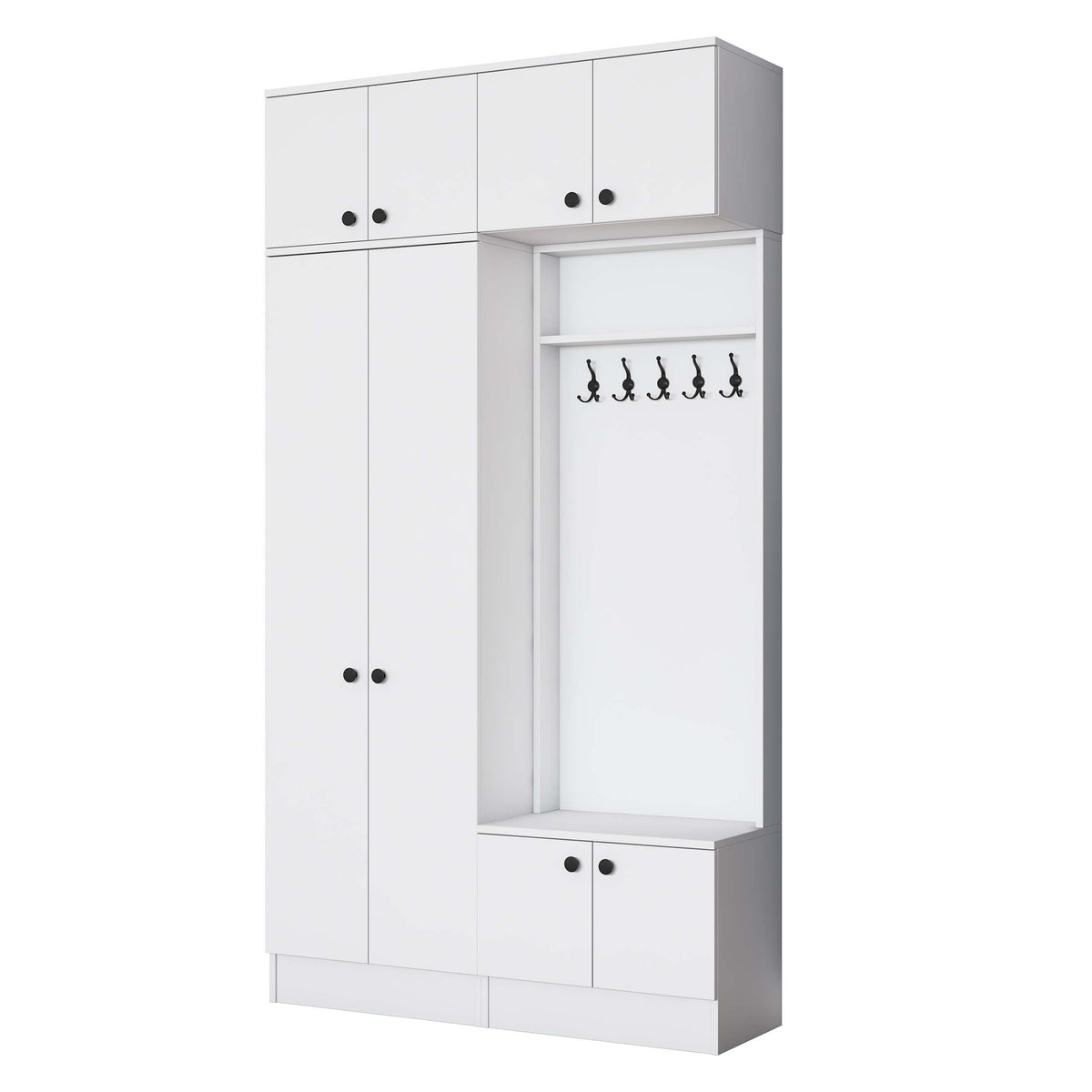 Rani EA145 Modern Portmanto Askılı Ayakkabılık Vestiyer Beyaz